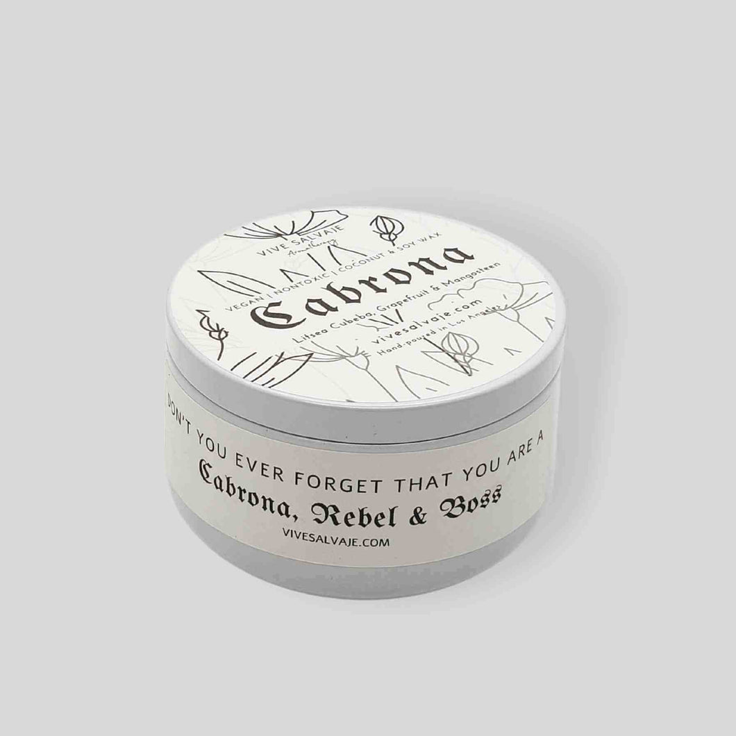 Cabrona Tin Candle